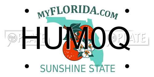 HUM0Q Florida License Plate
