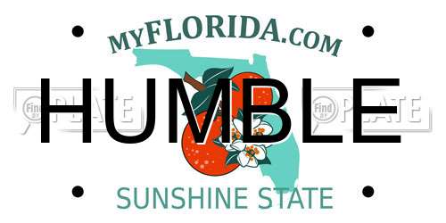 HUMBLE Florida License Plate