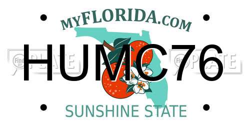 HUMC76 Florida License Plate
