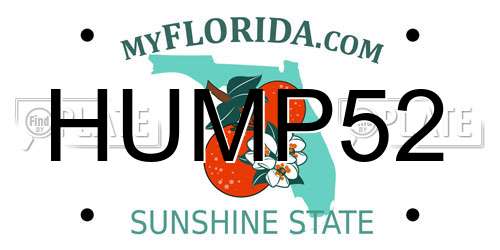 HUMP52 Florida License Plate