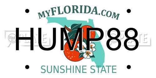 HUMP88 Florida License Plate