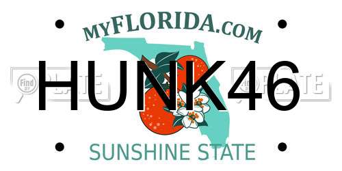 HUNK46 Florida License Plate