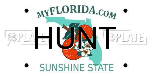 HUNT Florida License Plate