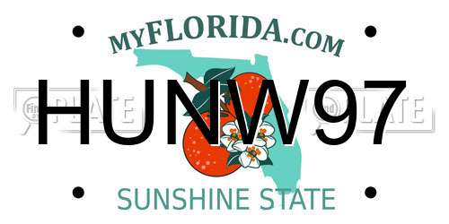 HUNW97 Florida License Plate