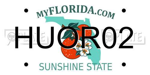 HUOR02 Florida License Plate