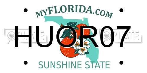 HUOR07 Florida License Plate