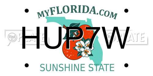 HUP7W Florida License Plate