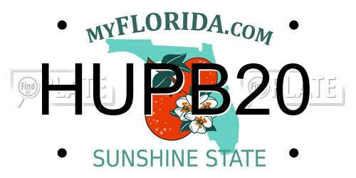 HUPB20 Florida License Plate
