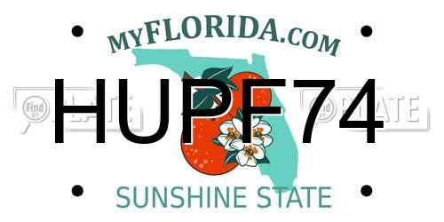 HUPF74 Florida License Plate