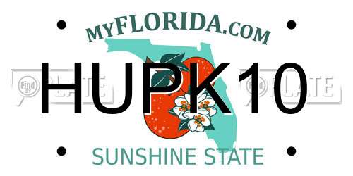 HUPK10 Florida License Plate