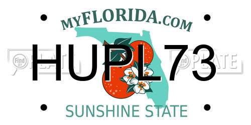 HUPL73 Florida License Plate