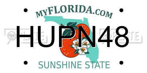 HUPN48 Florida License Plate