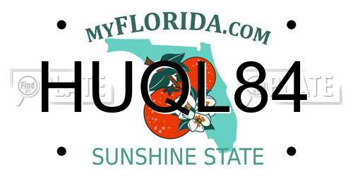 HUQL84 Florida License Plate