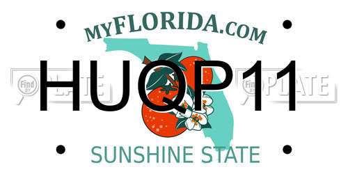 HUQP11 Florida License Plate