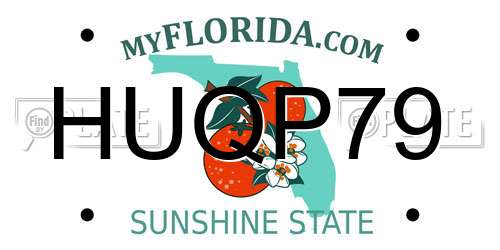 HUQP79 Florida License Plate