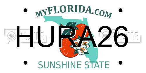 HURA26 Florida License Plate