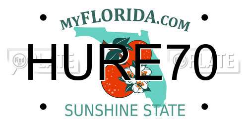 HURE70 Florida License Plate