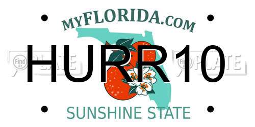 HURR10 Florida License Plate