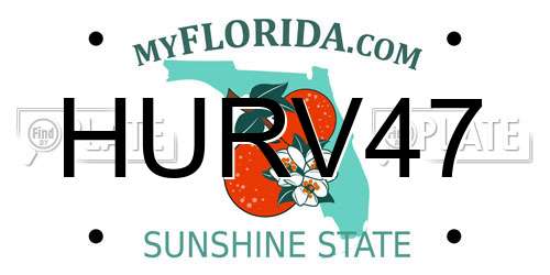 HURV47 Florida License Plate