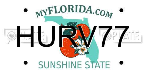 HURV77 Florida License Plate
