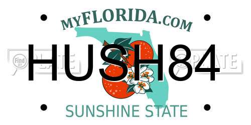 HUSH84 Florida License Plate