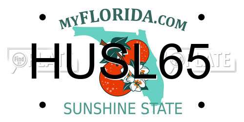 HUSL65 Florida License Plate
