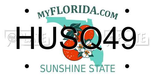 HUSQ49 Florida License Plate