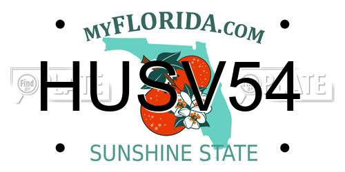 HUSV54 Florida License Plate