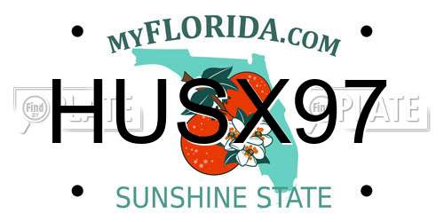 HUSX97 Florida License Plate