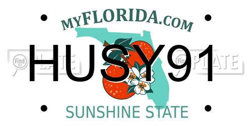 HUSY91 Florida License Plate