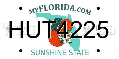 HUT4225 Florida License Plate