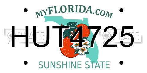 HUT4725 Florida License Plate