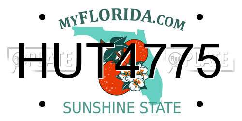 HUT4775 Florida License Plate