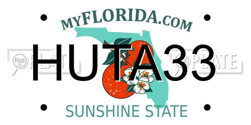 HUTA33 Florida License Plate