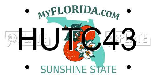 HUTC43 Florida License Plate