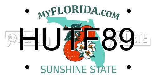 HUTF89 Florida License Plate