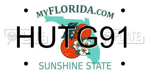HUTG91 Florida License Plate