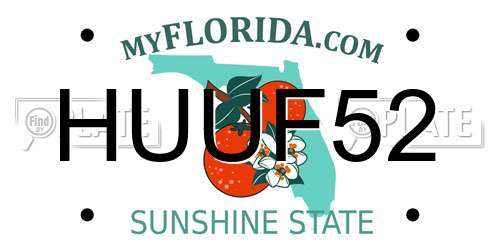 HUUF52 Florida License Plate
