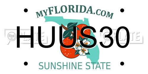 HUUS30 Florida License Plate