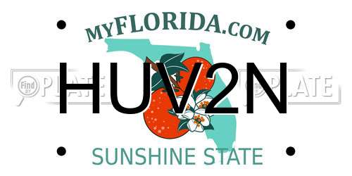 HUV2N Florida License Plate