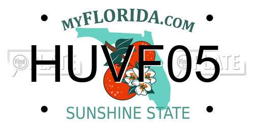 HUVF05 Florida License Plate