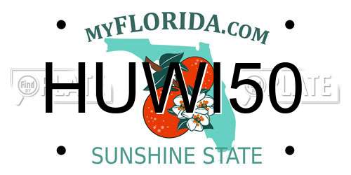 HUWI50 Florida License Plate
