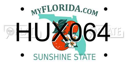 HUX064 Florida License Plate
