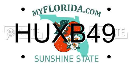 HUXB49 Florida License Plate