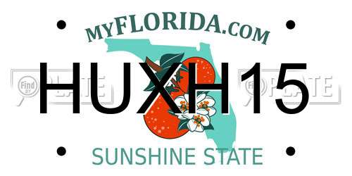 HUXH15 Florida License Plate