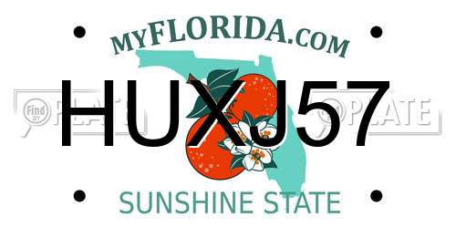 HUXJ57 Florida License Plate