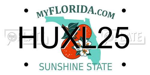 HUXL25 Florida License Plate