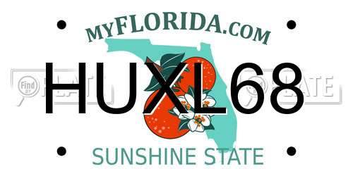 HUXL68 Florida License Plate