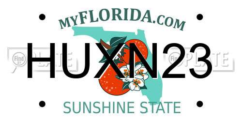 HUXN23 Florida License Plate