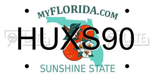 HUXS90 Florida License Plate